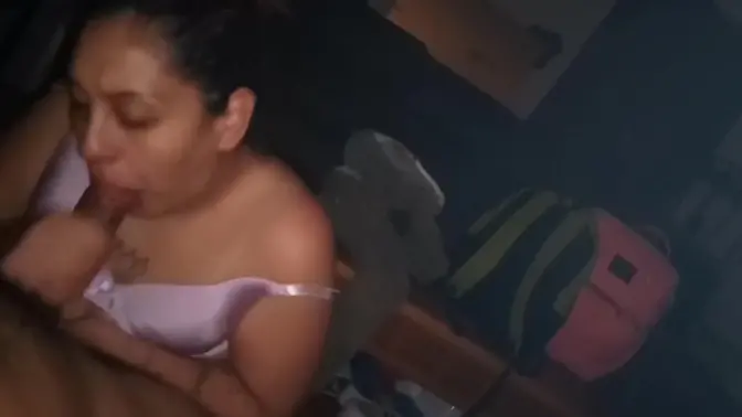 Sloppy Houston Latina Thot gets cum all over her face