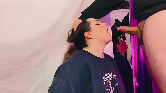 Sloppy Slut Gagged and Throated