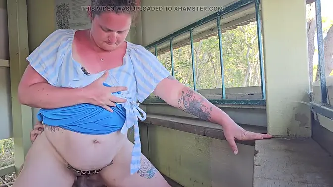 Slut wife gets massive creampie outside