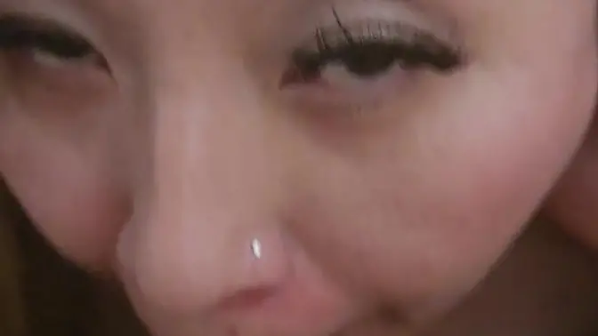 Slutty Asian MILF surprises hubby with deepthroat blowjob