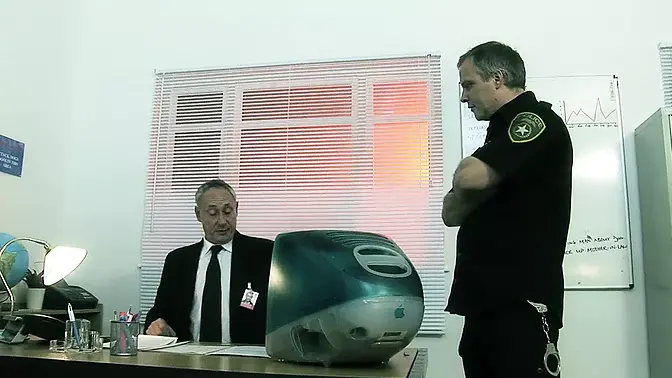 Slutty busty brunette rides two cocks in a wild threesome