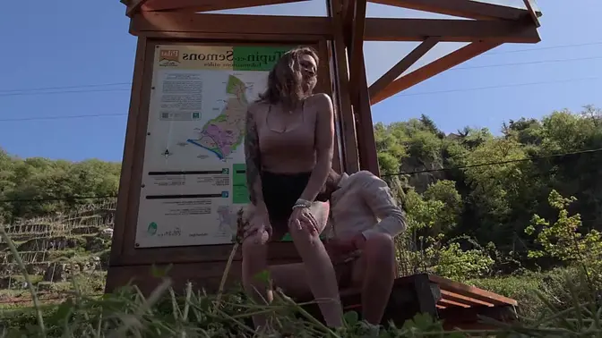 Slutty MILF gets fucked on the side of a French road