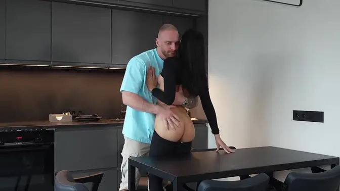 Slutty teen girlfriend gets hard fucked in her apartment