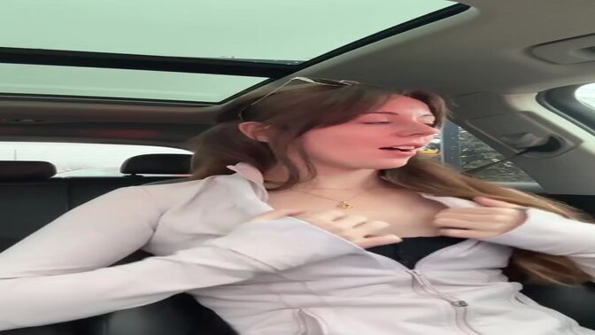 Small-titted Nadia Foxx jerks off in public while craving a coffee fix