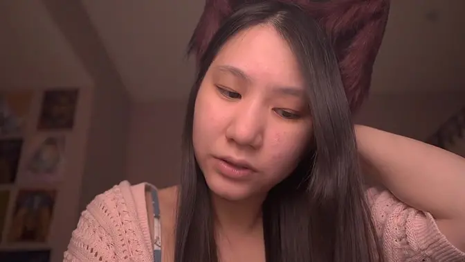 Solo Asian Cosplayer gets playful and cute