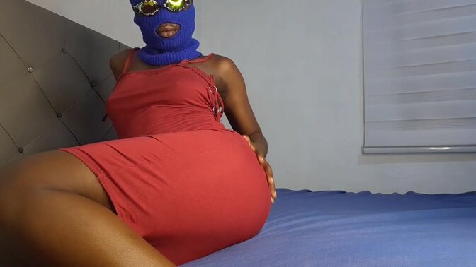 Solo black woman enjoys herself at home