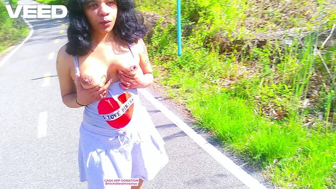 Solo female porn star camps in the woods