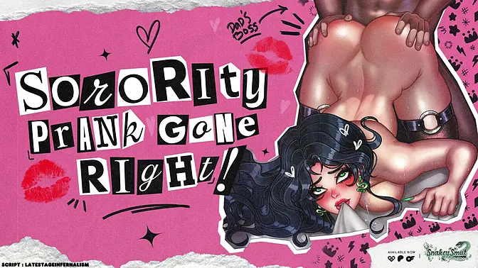 Sorority slut crashes party, gives deepthroat & facefuck