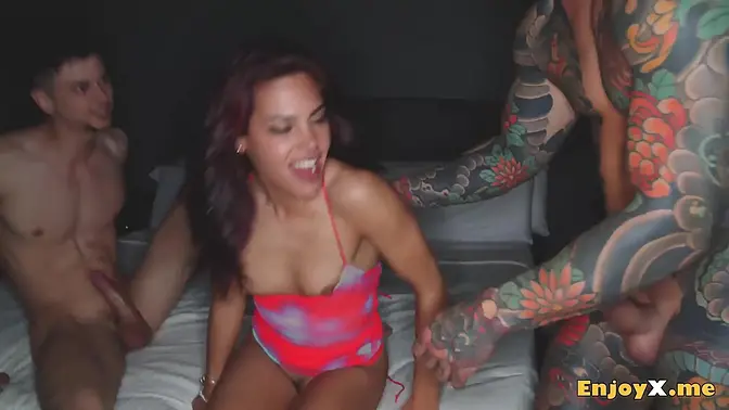 Spanish babe gets double penetration in a hardcore threesome