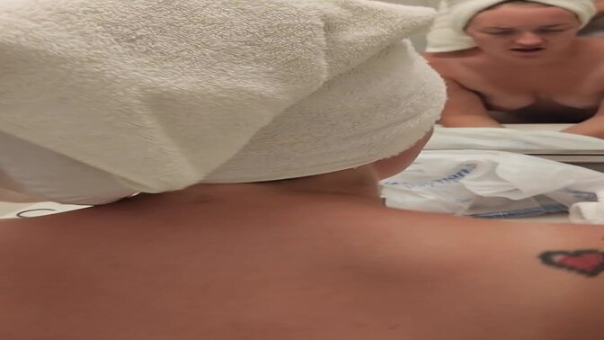 Steamy bathroom sex with a gorgeous blonde wife