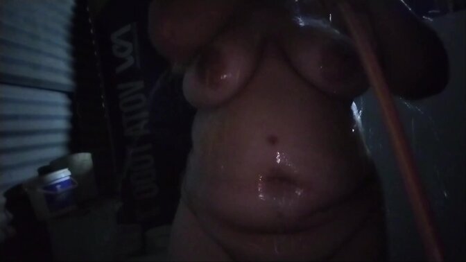 Steamy shower self-love with big boobs and tight ass