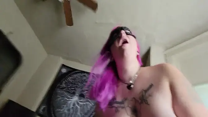 Step Daddy's sexy girl rides hard cock