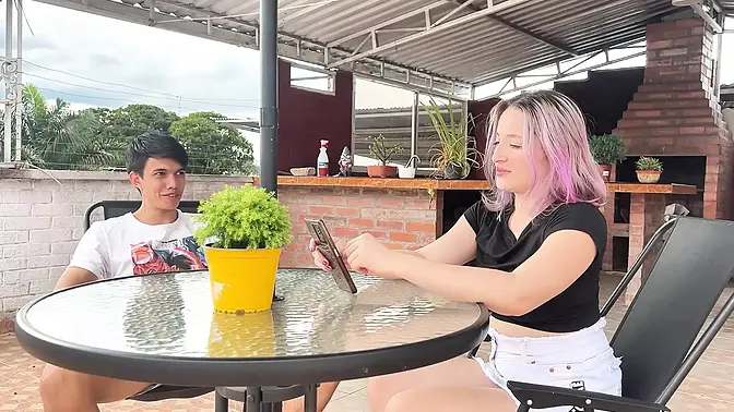 Stepbrother's erection leads to intimate family encounter