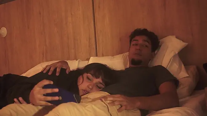 Stepbrother surprises with deepthroat blowjob before movie night