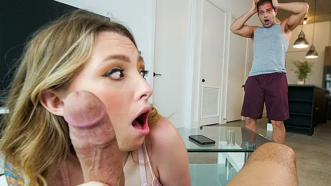 Stepdad teaches 18-year-old stepdaughter how to suck his big cock