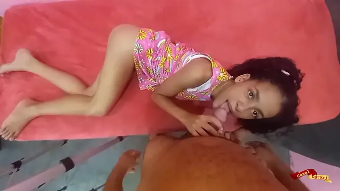 Stepdad teaches slutty teen Latina how to fuck in the kitchen