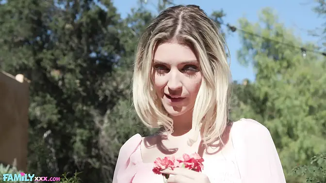 Stepdaddy's long hard cock fills Maria Anjel's tiny pussy