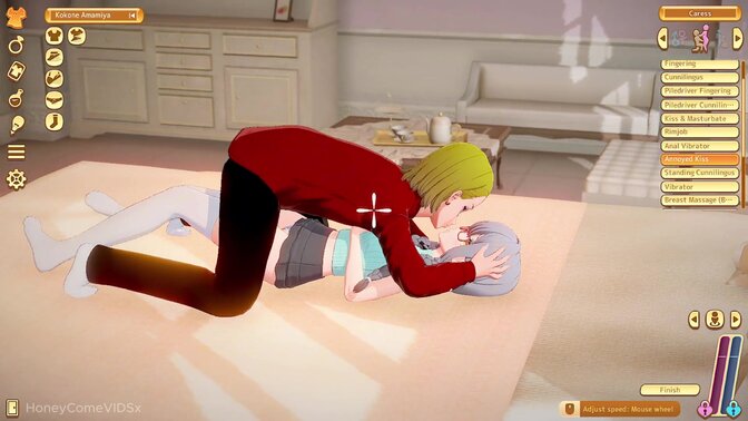 Stepsis plays with curious glasses girl