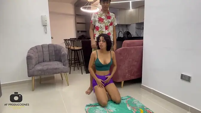 Stepsis teaches me a hot & hard lesson in her aerobics class