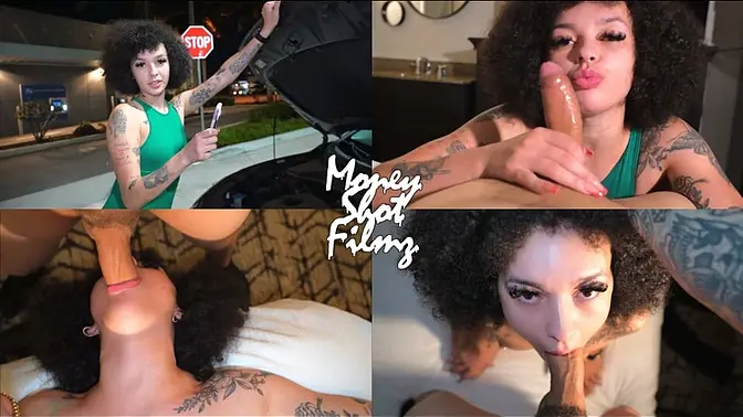 Stepsister gives sloppy blowjob for a charge