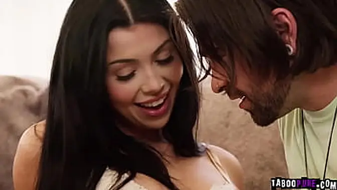 Stepsister Holly Day invites stepbrother Lucky Fate for hot fuck session