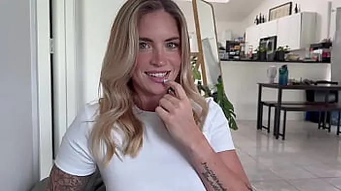 Stepsister with perfect big tits begs for rough POV fuck