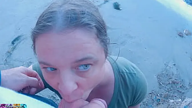 Stepson and stepmom fuck on the beach