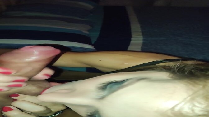 Stepwife sucks hubby's cock in French flick