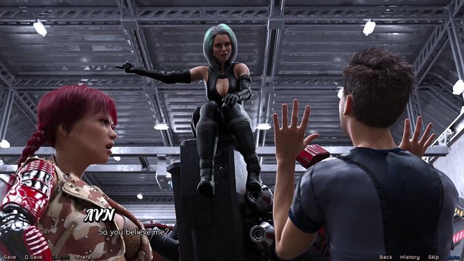 Stranded MILF exposes her enormous tits in outer space