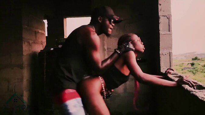 Street hood gangster and petite teen get it on in unfinished building