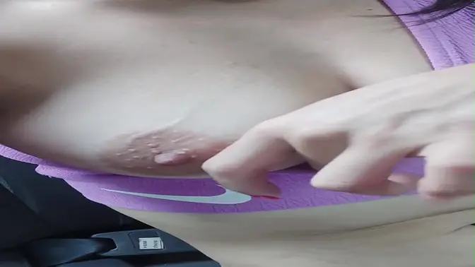 Stunning amateur milf caught pleasuring herself in public