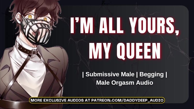 Submissive boyfriend's big cock milked to completion