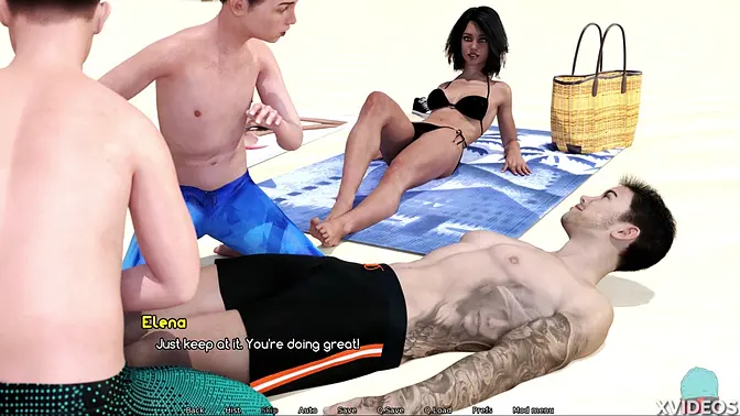 Sultry bikini babe tempts lucky guy