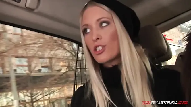 Sultry friend rides cock in public while giving hot blowjob