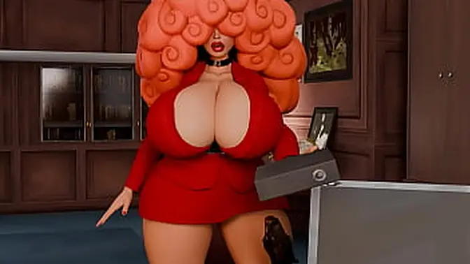 Sultry redhead milf gets promoted with a big tit cumshot