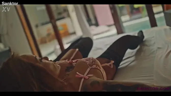 Tattooed Asian strip dancer teases with her flexibility