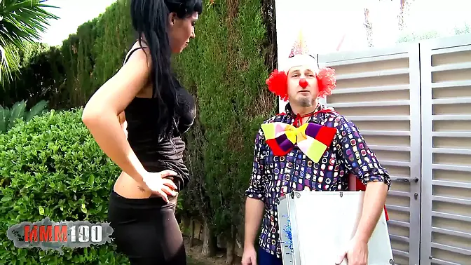 Tattooed clown gets owned by big-dicked Terry at party