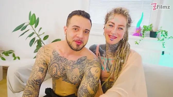 Tattooed Queen devours Italian cock in anal and deepthroat session