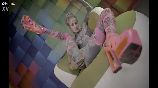 Tattooed Teen with Tiny Tits Gapes and Plays with Her Ass