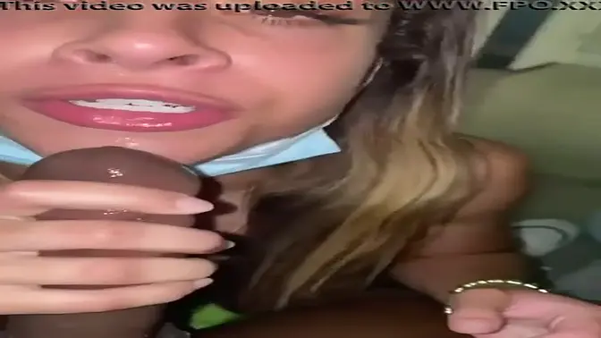 Teanna Trump's deepthroat BJ in cowgirl POV