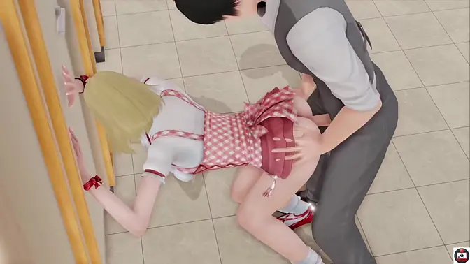 Teen babe gets huge cock in her tight butt in public