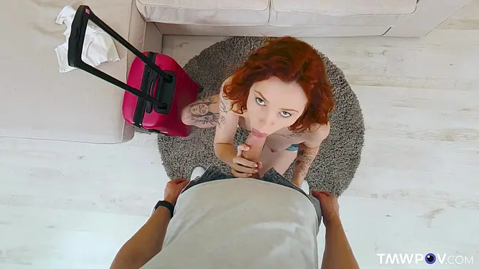 Teen beauty Cherry Candle gives head and rides cock