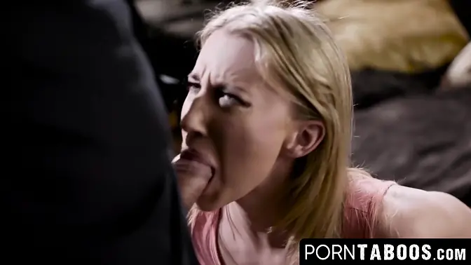 Teen Blonde rides big cock in taboo fuck session