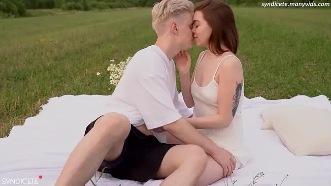 Teen brunette gets pussy licked and pounded in public