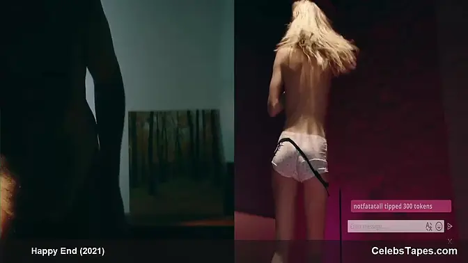 Teen Celeb Lena Tronina strips topless and teases webcam audience