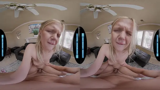 Teen Coco Lovelock gets DPd in VR POV
