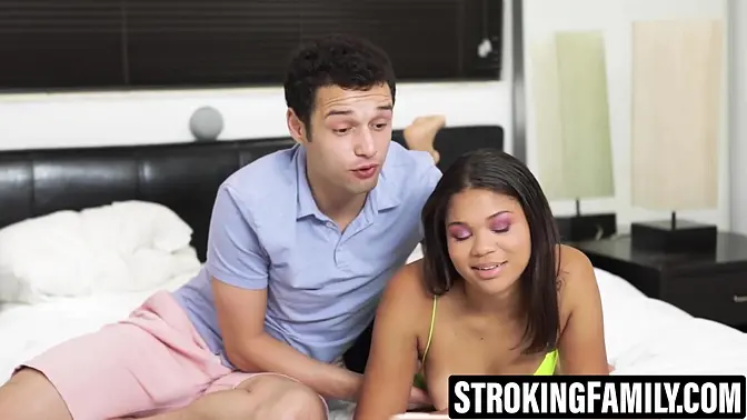 Teen Ebony Michelle Anderson Deepthroats Huge Cock