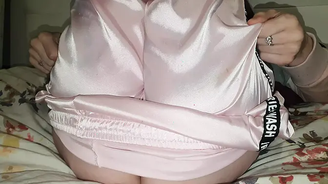 Teen girl touches her wet pink pussy at a hot party