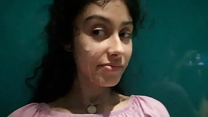 Teen Italian babes get cum on face in public mall threesome