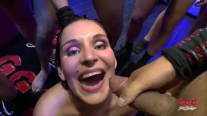 Teen John Thompson gets face full of cum in mouth